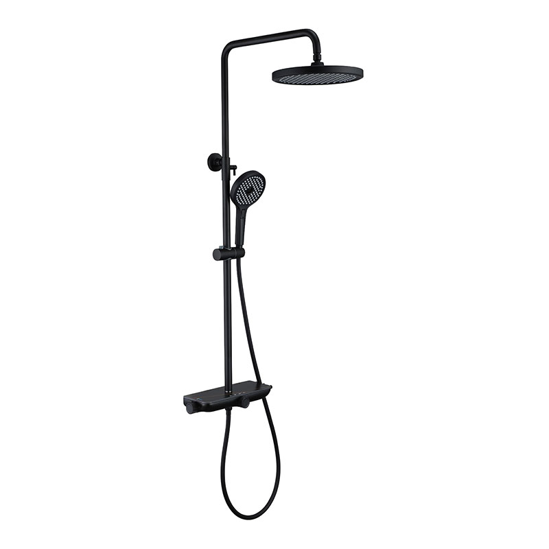 Black Thermostatic Big padusan System karo Hand Shower Faucets